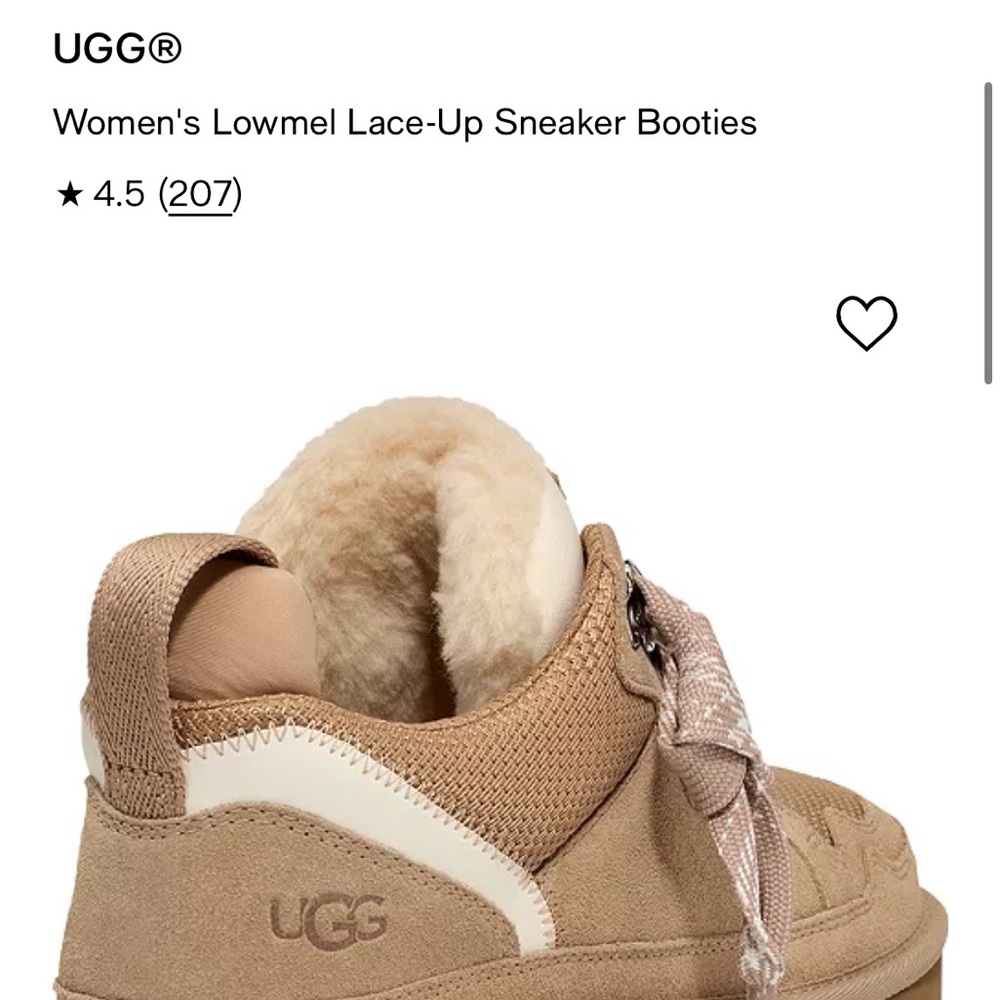 Ugg women’s Lowmel Lace Bootie Sneakers Sz 8